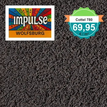 Draufsicht JAB Cottel 780 Dunkelbraun – Teppichboden, Farbe Dunkelbraun, Preis 69,95 €/m²